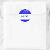 Sticker Rond BONJOUR mon nom est (BLEU) (Sac)