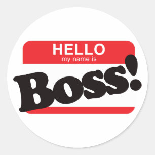 Sticker Rond Bonjour mon nom est patron