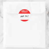Sticker Rond BONJOUR mon nom est (RED) (Sac)