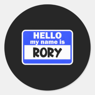 Sticker Rond Bonjour Mon Nom Est Rory Sur Nametag Introduction