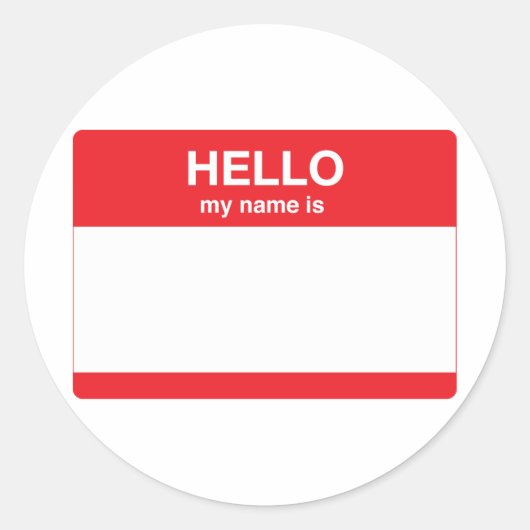 Sticker Rond Bonjour, mon nom est (votre texte) (Devant)