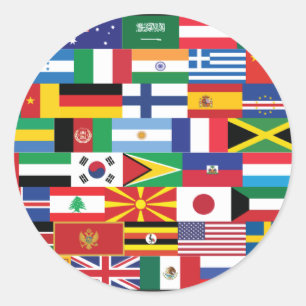 Sticker Rond Bonjour monde :)