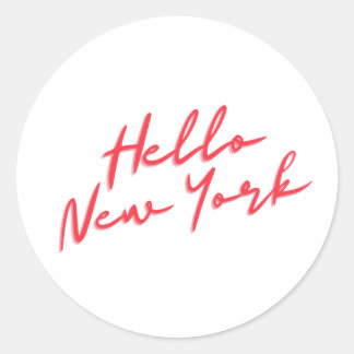 Sticker Rond Bonjour New York