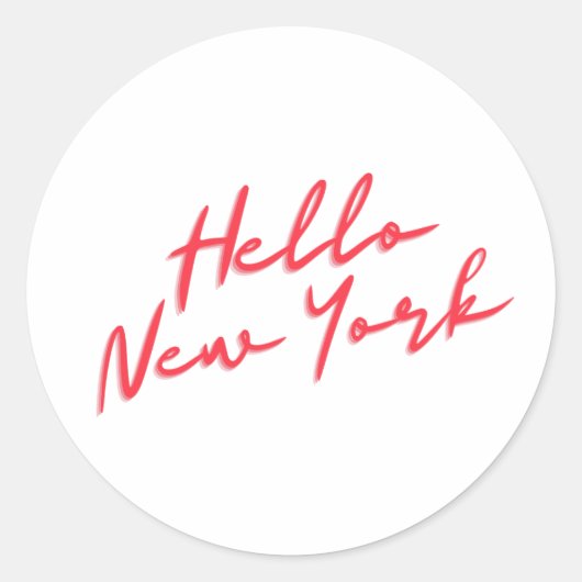 Sticker Rond Bonjour New York (Devant)