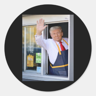 Sticker Rond Bonjour Obtenez Votre Burger Donald Trump Cooks Fr