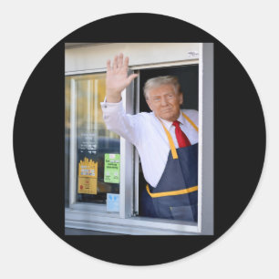 Sticker Rond Bonjour Obtenez Votre Burger Donald Trump Cooks Fr