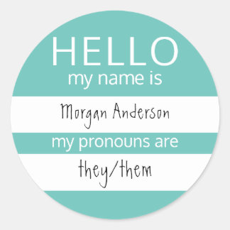 Sticker Rond BONJOUR Personnalisé Mon nom Pronounounes est