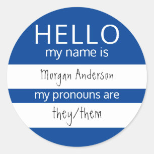 Sticker Rond BONJOUR Personnalisé Mon nom Pronounounes est