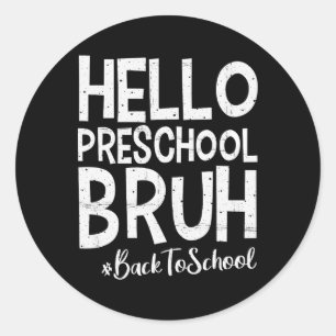 Sticker Rond Bonjour petite école frère retour à l'école 2025 p