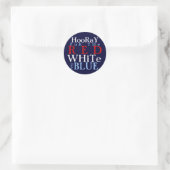 Sticker Rond Bonjour pour le Blanc Rouge et le Bleu (Sac)