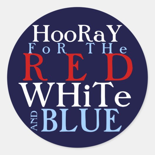 Sticker Rond Bonjour pour le Blanc Rouge et le Bleu (Devant)