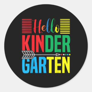 Sticker Rond Bonjour professeur de maternelle Retour à l'école