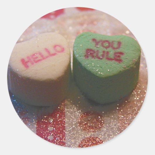 Sticker Rond Bonjour, règle (Devant)