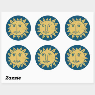 Sticker Rond BONJOUR SOLEIL SOLEIL JEU coloré