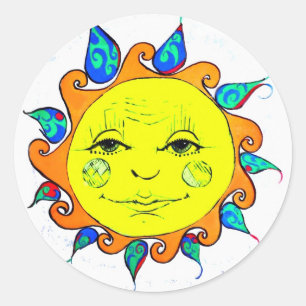 Sticker Rond Bonjour Sunshine