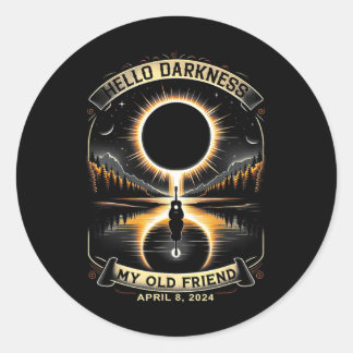 Sticker Rond Bonjour Ténèbres Mon Vieux Ami Éclipse Solaire 8 a