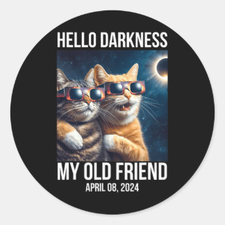 Sticker Rond Bonjour Ténèbres Mon Vieux Ami Éclipse Solaire Avr