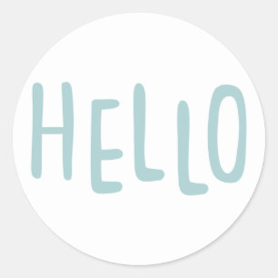 Sticker Rond Bonjour Typographie