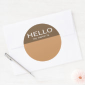 Sticker Rond Bonjour Unique Mon Nom Est - Café Chocolat (Enveloppe)