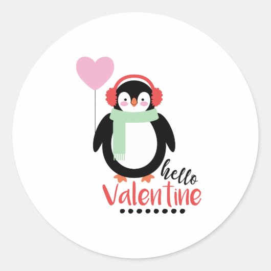 Sticker Rond Bonjour Valentine (Devant)
