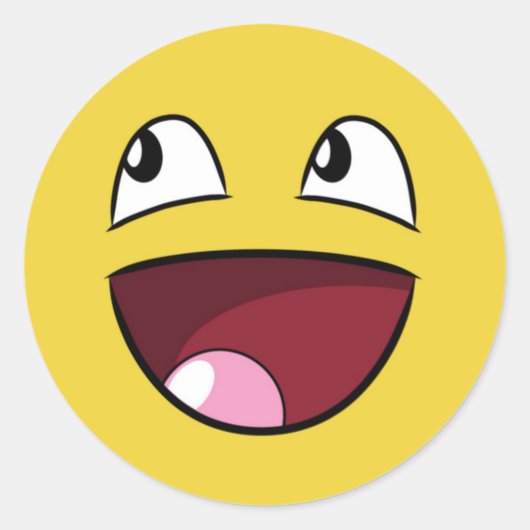 Sticker Rond bonjour visage heureux (Devant)