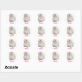 Sticker Rond Bonjour White Shih Tzu Chien Chien Chien Chien Sti (Feuille)