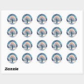 Sticker Rond Bonjour Winter Tree (Feuille)