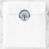 Sticker Rond Bonjour Winter Tree (Sac)
