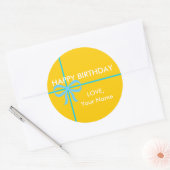 Sticker Rond BONJOURS D'ANNIVERSAIRE - Customisé (Enveloppe)