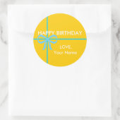 Sticker Rond BONJOURS D'ANNIVERSAIRE - Customisé (Sac)
