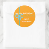Sticker Rond BONJOURS D'ANNIVERSAIRE - Customisé (Sac)