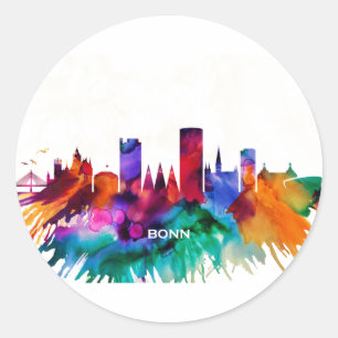 Sticker Rond Bonn Skyline