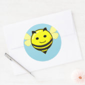 Sticker Rond Bonne abeille sur bleu (Enveloppe)