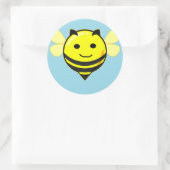 Sticker Rond Bonne abeille sur bleu (Sac)