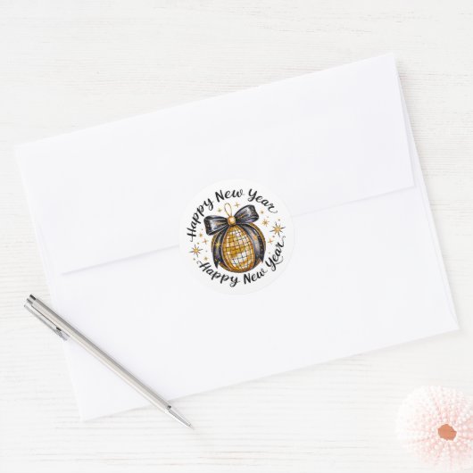 Sticker Rond Bonne année (Enveloppe)