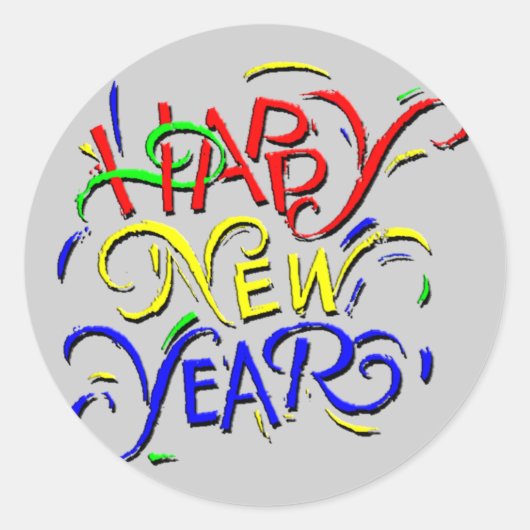 Sticker Rond Bonne année (Devant)