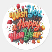 Sticker Rond Bonne année (Devant)