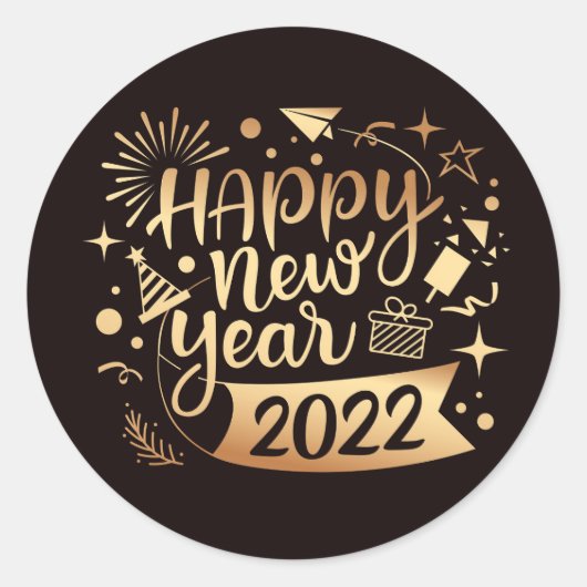 Sticker Rond Bonne année (Devant)