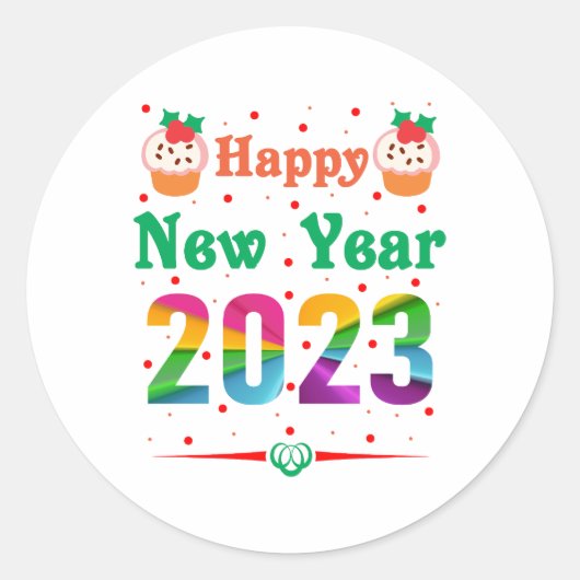 Sticker Rond Bonne année (Devant)