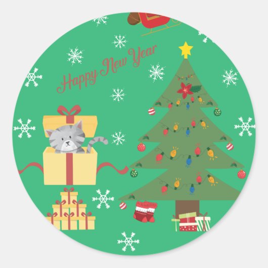 Sticker Rond Bonne année (Devant)