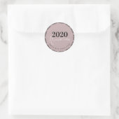 Sticker Rond Bonne année 2020 lettrage à la main script favori (Sac)