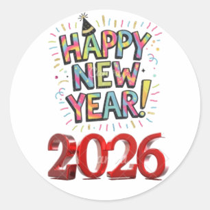 Sticker Rond bonne année 2026