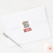 Sticker Rond bonne année 2026 (Enveloppe)