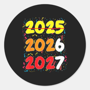 Sticker Rond Bonne année 2026 à venir bientôt 2027 drôle 67 Mem