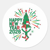 Sticker Rond Bonne année 2026 Célébration (Devant)