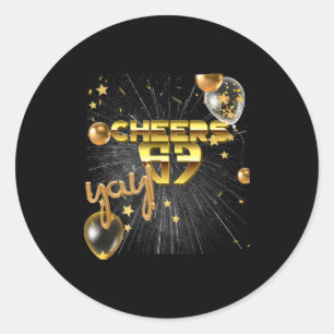 Sticker Rond Bonne année avec un vibe de mème Zoomer 6 7. 2026