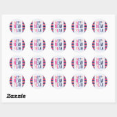 Sticker Rond Bonne année Bright Stripe (Feuille)