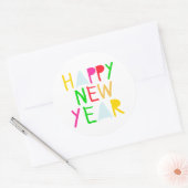 Sticker Rond Bonne année colorée (Enveloppe)