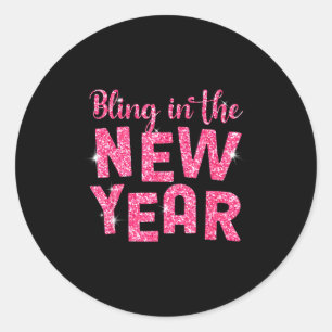 Sticker Rond Bonne année Correspondance Famille Bling Dans La N