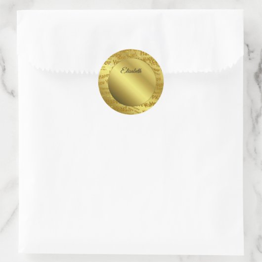 Sticker Rond bonne année dorée (Sac)